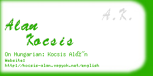 alan kocsis business card